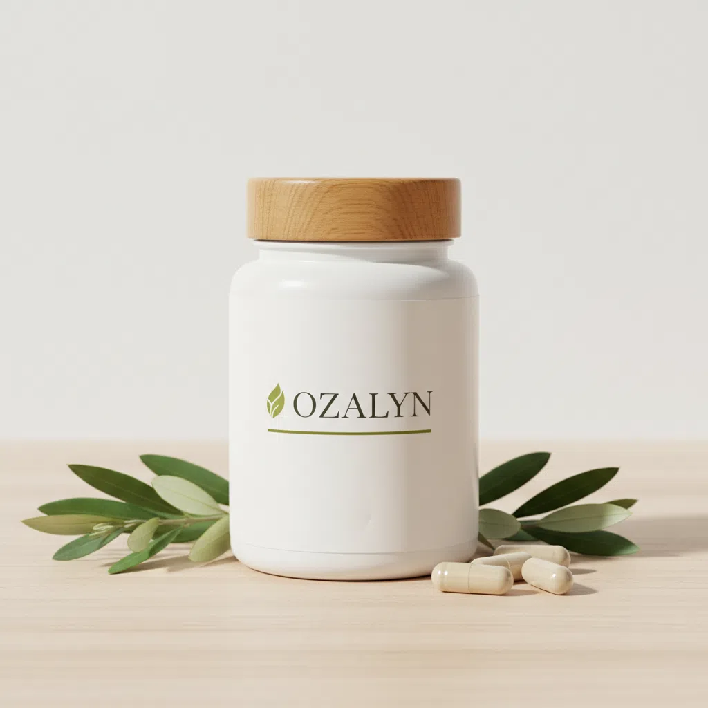 Ozalyn supplement pot - slanke paarse fles met witte dop